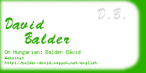 david balder business card
